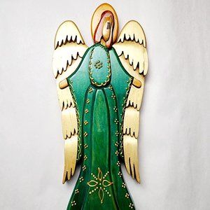 Angel Wall Decor. Hand Painted Wood.